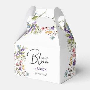 Born to bloom wild flowers kids birthday favor boxes