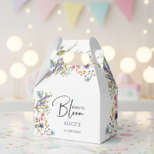 Born to bloom wild flowers kids birthday favor boxes