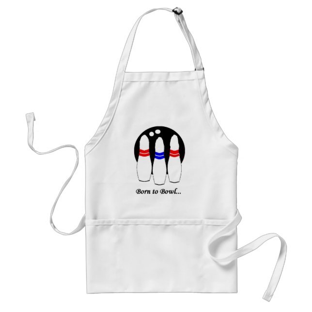 born to bowl adult apron (Front)