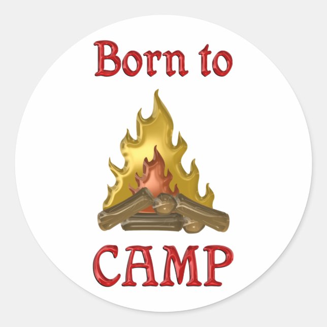 Born to Camp Classic Round Sticker (Front)