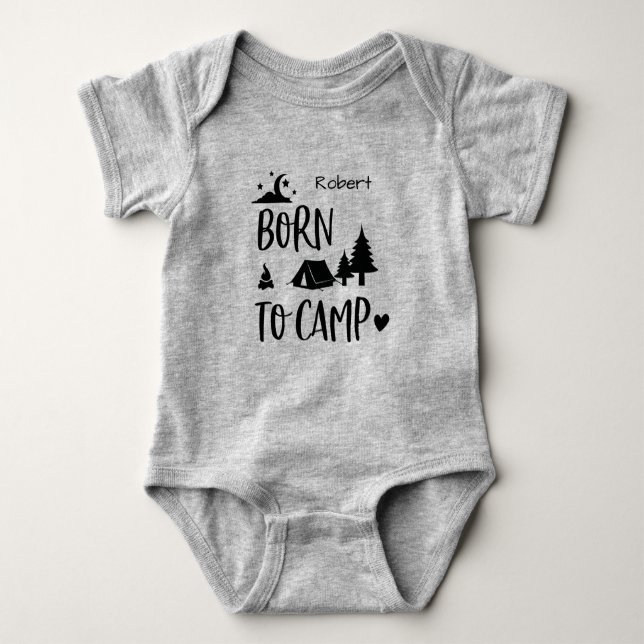 Born to Camp Personalized Baby Bodysuit (Front)