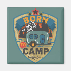 Born to Camp Word Art Large  Magnet