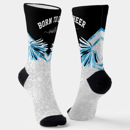 Born to Cheer  Dance _ Baby Blue Socks