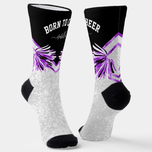 Born to Cheer  Dance _ Purple Socks