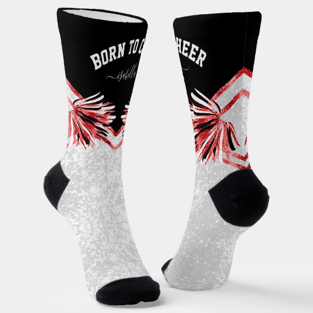 Born to Cheer / Dance - Red Socks (Angled)