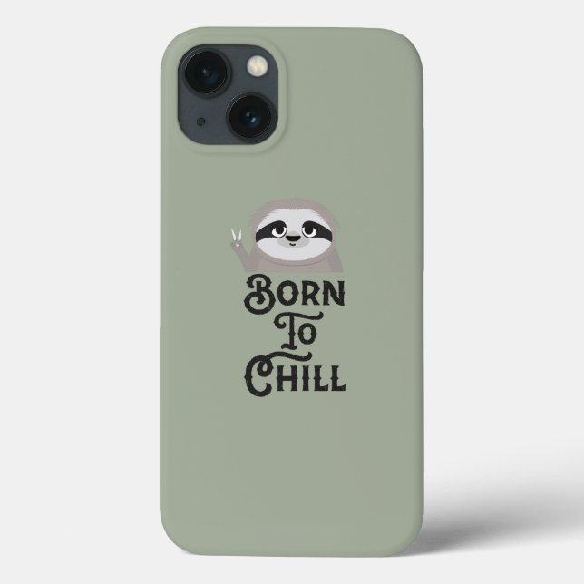 Born to Chill Sloth Funny Case-Mate iPhone Case (Back)