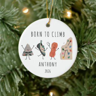 Born to Climb Personalized Rock Climbing Ornament