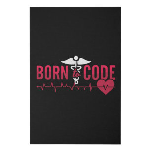 Born To Code Medical Coder ICD Coding Programmer Faux Canvas Print