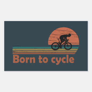 Born To Cycle - MTB Mountain Biking Funny Cycling Rectangular Sticker