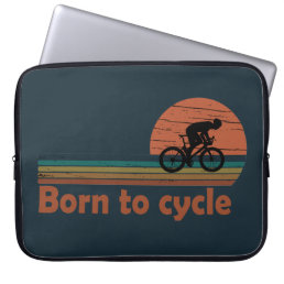 born to cycle vintage laptop sleeve