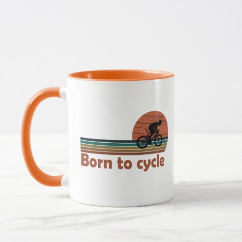 Born to cycle vintage mug