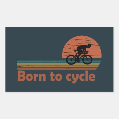 Born to cycle vintage rectangular sticker