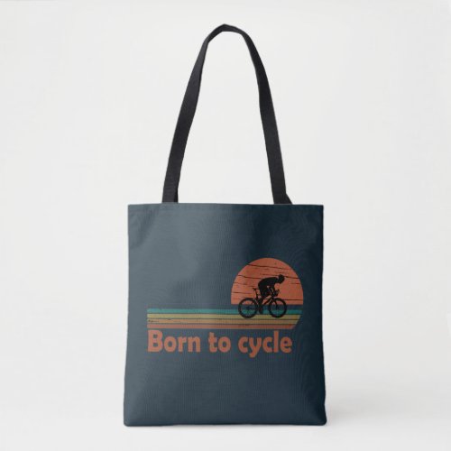 Born to cycle vintage tote bag