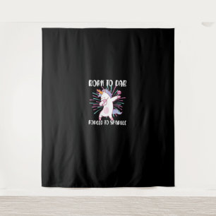 Born to Dab Forced to Sparkle Funny Dabbing Fantas Tapestry