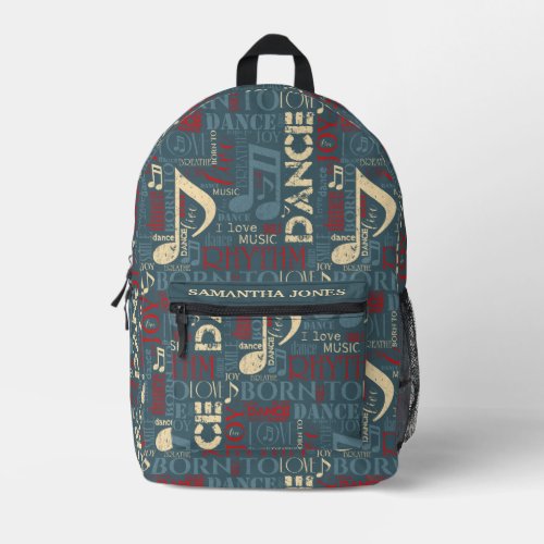 Born to Dance Blue ID277 Printed Backpack
