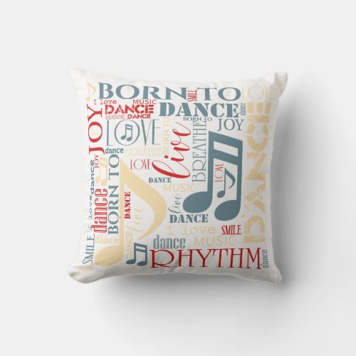 Born to Dance Blue ID277 Throw Pillow