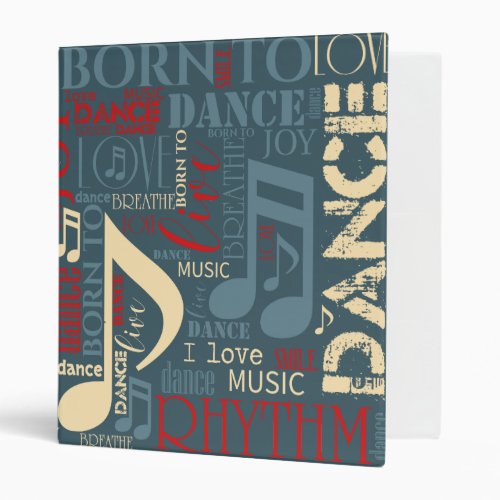 Born to Dance BlueRedGold ID277 3 Ring Binder