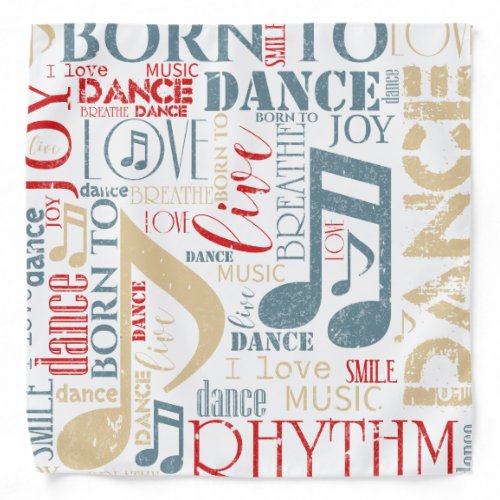 Born to Dance BlueRedGold ID277 Bandana