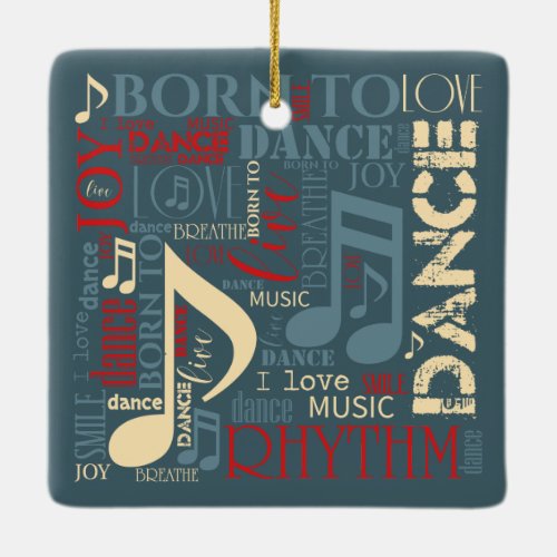 Born to Dance BlueRedGold ID277 Ceramic Ornament