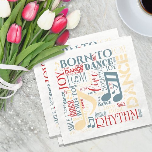 Born to Dance BlueRedGold ID277 Napkins