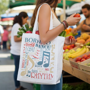 Born to Dance Blue/Red/Gold ID277 Reusable Grocery Bag