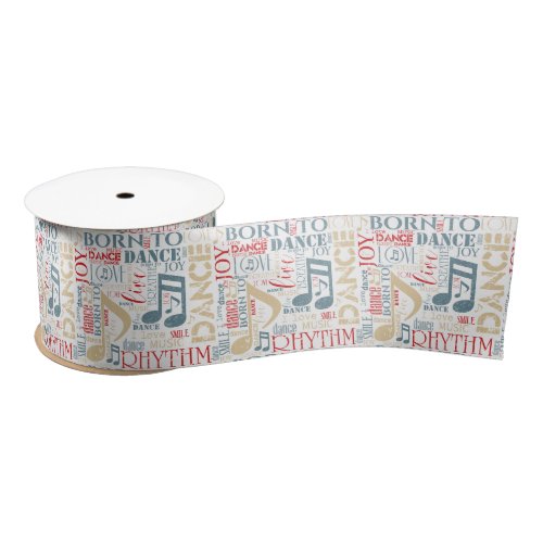 Born to Dance BlueRedGold ID277 Satin Ribbon