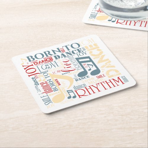 Born to Dance BlueRedGold ID277 Square Paper Coaster