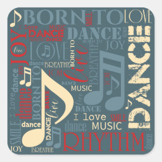 Born to Dance Blue/Red/Gold ID277 Square Sticker