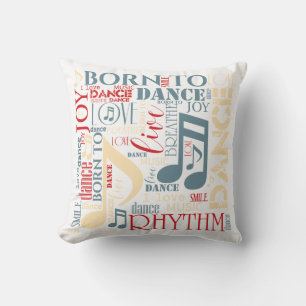 Born to Dance Blue/Red/Gold ID277 Throw Pillow