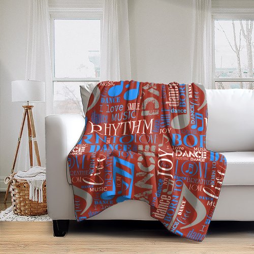 Born to Dance BlueWhiteAny Color ID277 Fleece Blanket