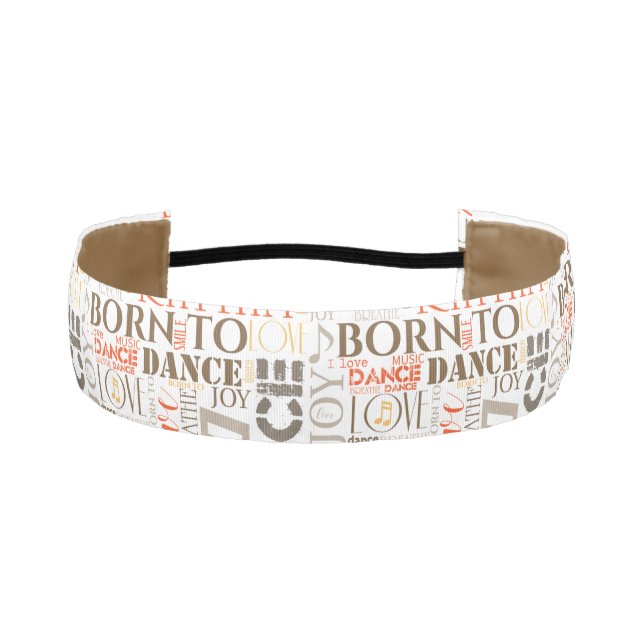 Born to Dance Brown ID277 Athletic Headband (Front)