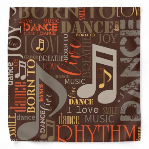 Born to Dance Brown ID277 Bandana