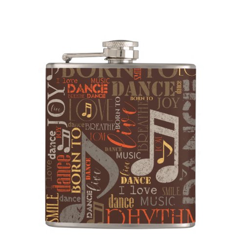 Born to Dance Brown ID277 Flask