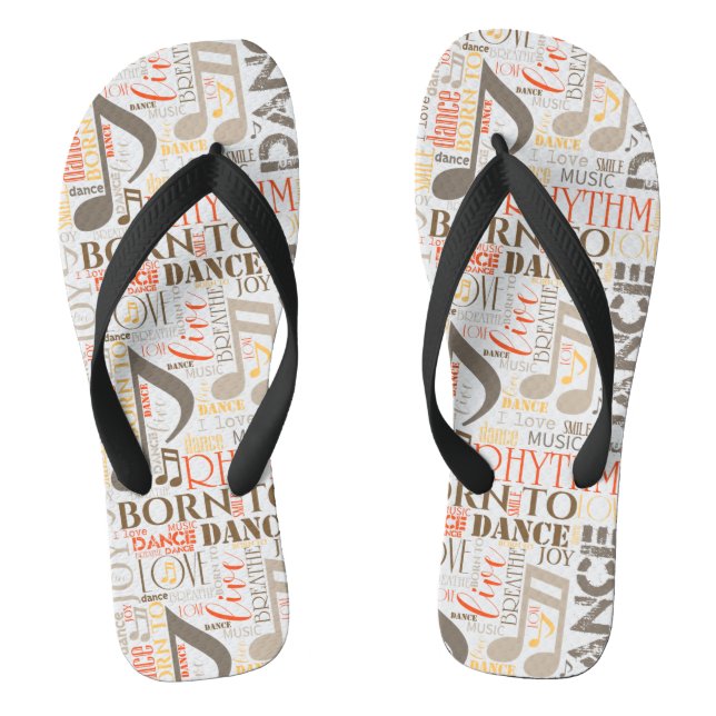 Born to Dance Brown ID277 Flip Flops (Footbed)