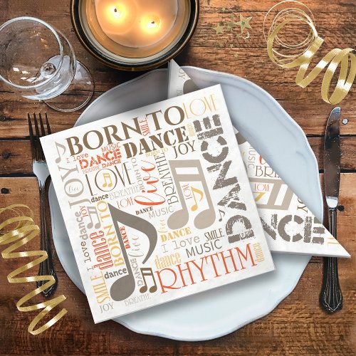 Born to Dance Brown ID277 Paper Napkins