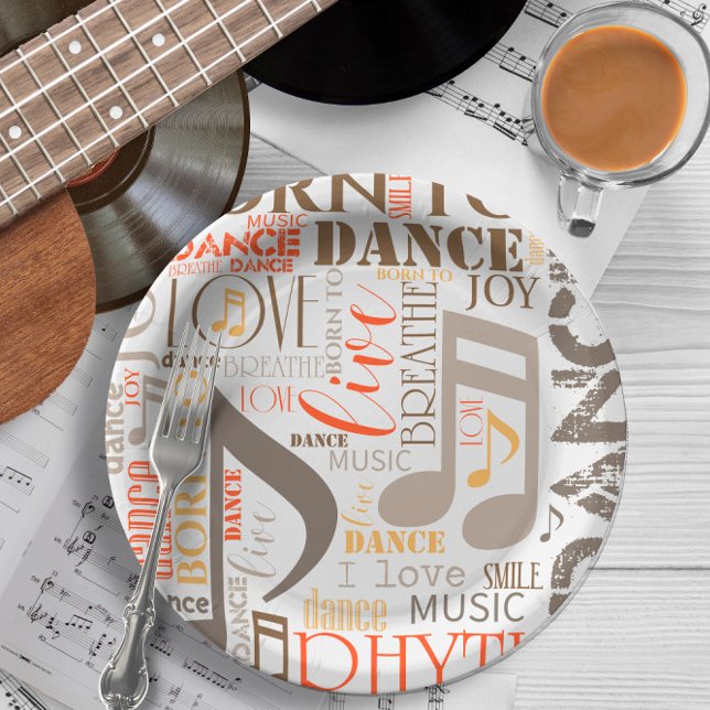 Born to Dance Brown ID277 Paper Plates (Creator Uploaded)