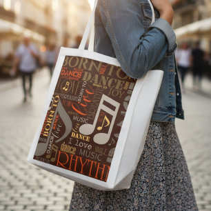 Born to Dance Brown ID277 Reusable Grocery Bag
