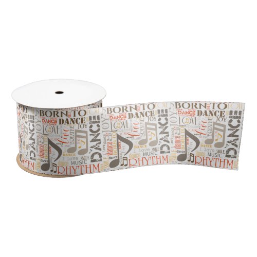 Born to Dance Brown ID277 Satin Ribbon