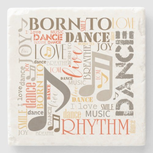 Born to Dance Brown ID277 Stone Coaster