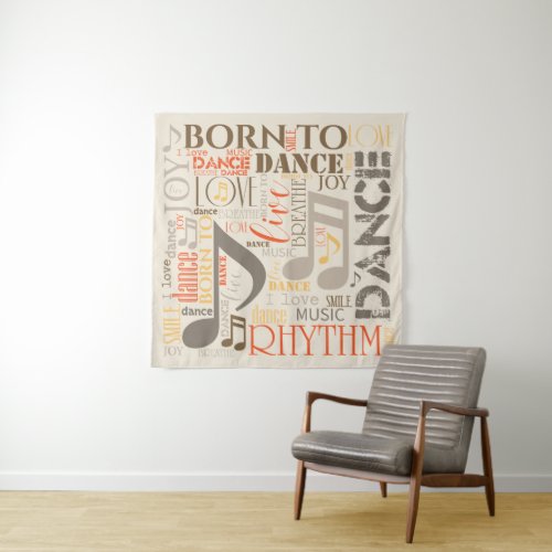 Born to Dance Brown ID277 Tapestry