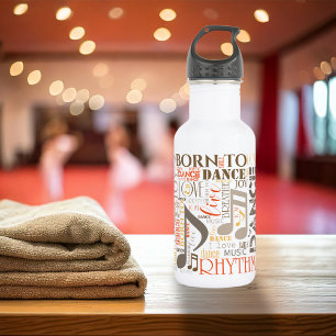 Born to Dance Brown ID277 Water Bottle