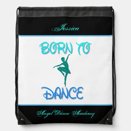 Born to Dance Drawstring Bag