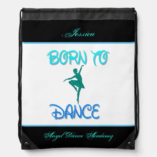 Born to Dance Drawstring Bag (Front)
