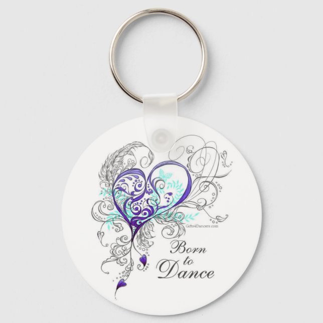 Born to Dance Keychain (white) (Front)