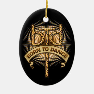 Born To Dance (leopard) Ceramic Ornament