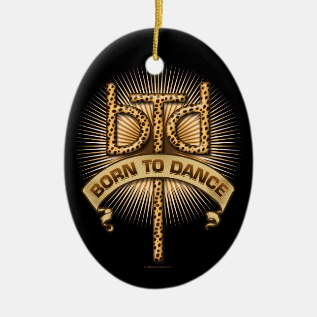 Born To Dance (leopard) Ceramic Ornament (Front)