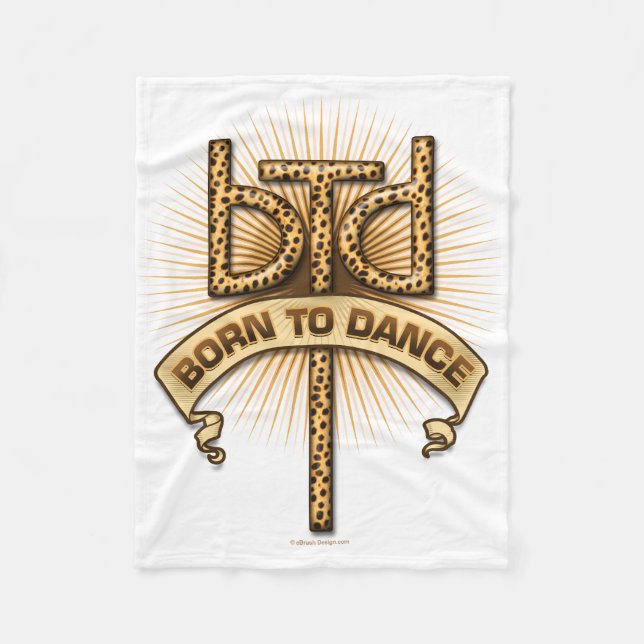 Born To Dance (Leopard) Fleece Blanket (Front)