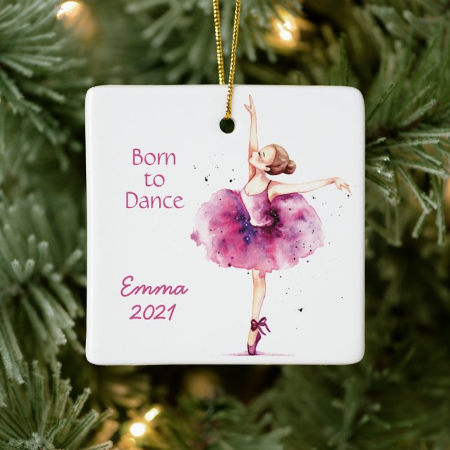 Born to Dance Personalized Ballerina Ornament (Tree)