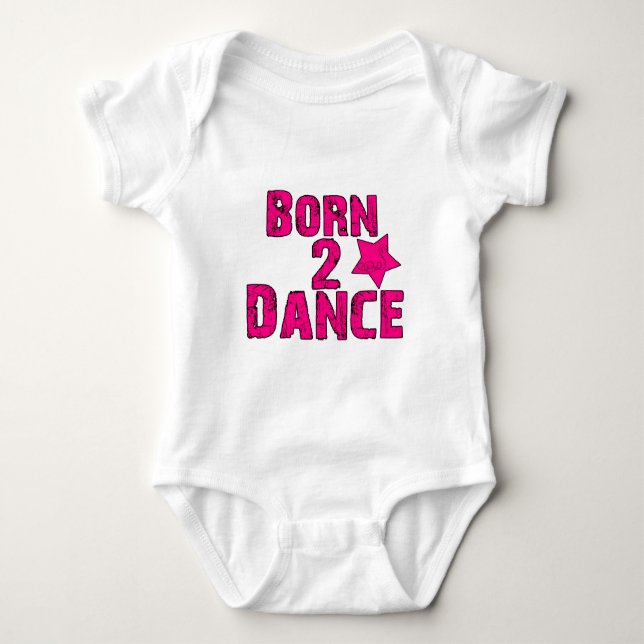 Born to Dance Pink Baby Bodysuit (Front)