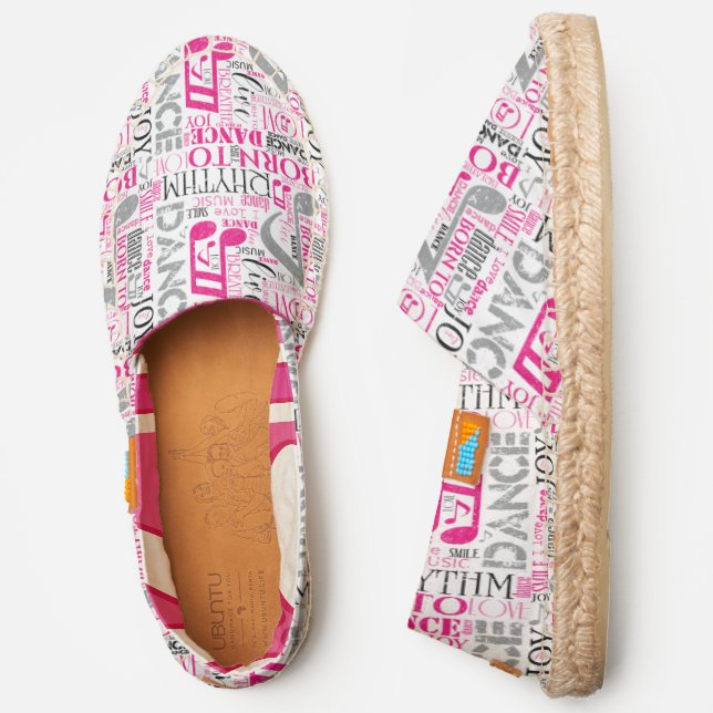 Born to Dance Pink/Black ID277 Espadrilles (Side)